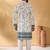 Cotton embroidered sequin chikan floral print thread work white kurta