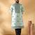 Cotton silk yoke design embroidered sequin blue kurta