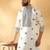 Cotton silk yoke design embroidered sequin cream kurta