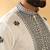 Cotton silk yoke design embroidered sequin cream kurta