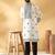 Cotton silk yoke design embroidered sequin cream kurta