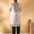 Cotton silk yoke design embroidered sequin peach kurta