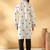 Cotton silk yoke design embroidered sequin cream kurta