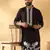 Cotton silk embroidered sequin work black kurta