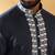 Cotton silk embroidered sequin work blue kurta
