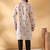 Cotton silk yoke design embroidered sequin peach kurta