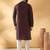 Cotton silk embroidered sequin work Brown kurta