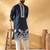 Cotton silk embroidered sequin work blue kurta