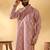 Cotton silk embroidered floral work mauve kurta