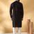 Cotton silk embroidered sequin work black kurta