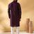 Cotton silk embroidered floral work wine kurta