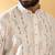 Cotton silk embroidered floral work cream kurta