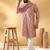 Cotton silk embroidered floral work mauve kurta