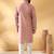 Cotton silk embroidered floral work mauve kurta