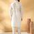 Cotton silk embroidered floral work cream kurta