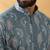 Cotton silk embroidered floral work blue kurta