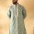 Cotton silk beads work yoke design embroidered sequin green kurta