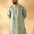 Cotton silk beads work yoke design embroidered sequin green kurta