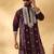 Cotton silk beads work zari embroidered sequin wine kurta