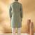 Cotton silk beads work yoke design embroidered sequin green kurta