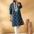 Cotton silk beads work yoke design embroidered sequin blue kurta