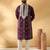 Cotton silk beads work zari embroidered sequin wine kurta