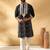 Cotton silk beads work zari embroidered sequin black kurta