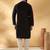 Cotton silk beads work zari embroidered sequin black kurta