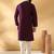 Cotton silk beads work zari embroidered sequin wine kurta