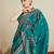 blue woven cotton saree with blouse