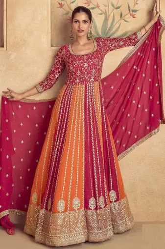 Pink Georgette Anarkali Salwar Suit