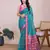 blue woven cotton saree with blouse