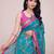 blue woven cotton saree with blouse