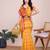 mustard woven cotton saree with blouse