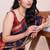 navy blue woven cotton saree with blouse