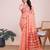 peach woven cotton saree with blouse