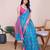 blue woven cotton saree with blouse