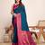 blue woven jacquard saree  with blouse