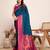 blue woven jacquard saree  with blouse