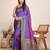 purple woven jacquard saree  with blouse