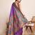 purple woven jacquard saree  with blouse
