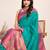 green woven jacquard saree  with blouse