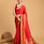 red woven jacquard saree with blouse