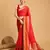 red woven jacquard saree with blouse