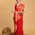red woven jacquard saree with blouse
