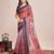brown woven semi linen saree with blouse