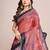 brown woven semi linen saree with blouse