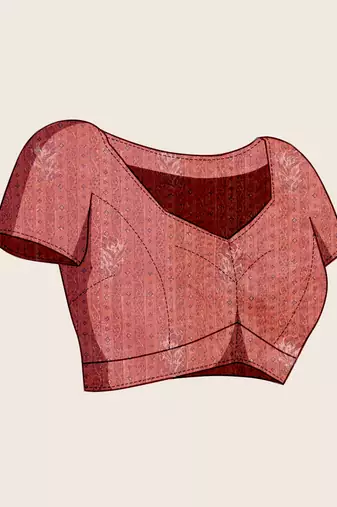 brown woven semi linen saree with blouse