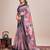 lavender woven semi linen saree with blouse