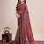 maroon woven semi linen saree with blouse